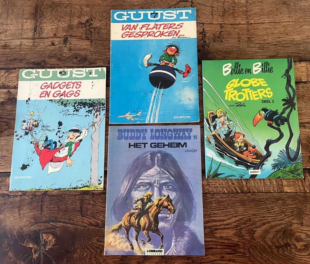 Lot van 4 vintage stripboeken in het Nederlands., Boeken, Ophalen of Verzenden