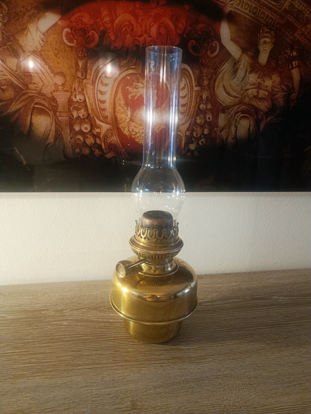 Antieke Messing Petroleumlamp Lempereur & Bernard (L&B) – Gr, Ophalen of Verzenden