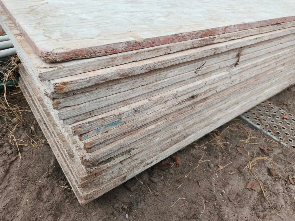Houten platen plafond stelling stukadoor bouw verbouwing, Ophalen