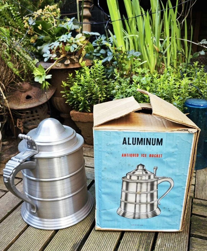 seau à glace antique en aluminium, Enlèvement ou Envoi