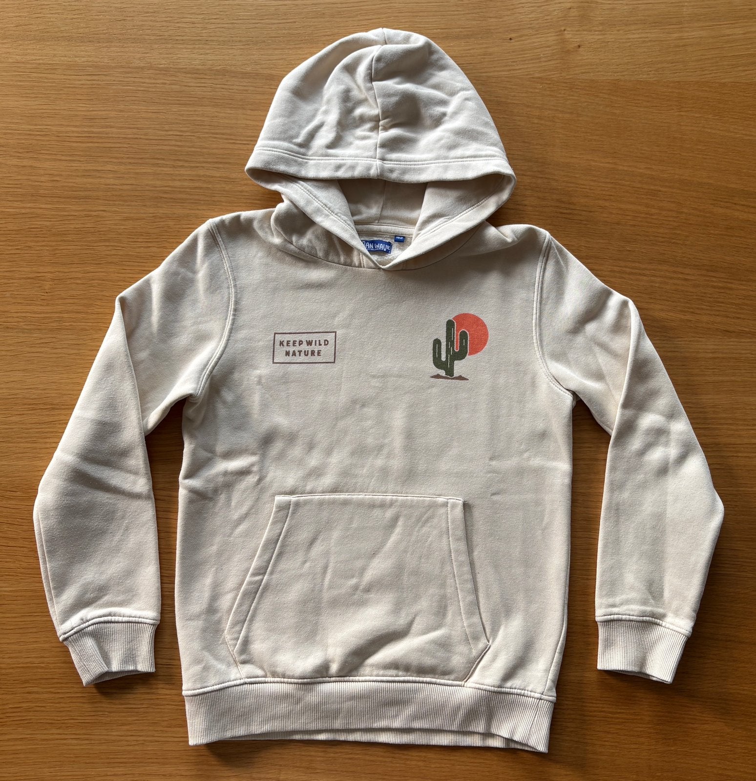 Sweat beige à capuche - 12 ans - 7€, Enlèvement ou Envoi, Utilisé, Garçon