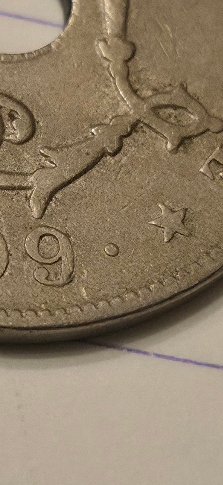ZEER ZELDZAME 25 cent type Michaux 1909/08 frans leopold 2, Ophalen of Verzenden, Losse munt