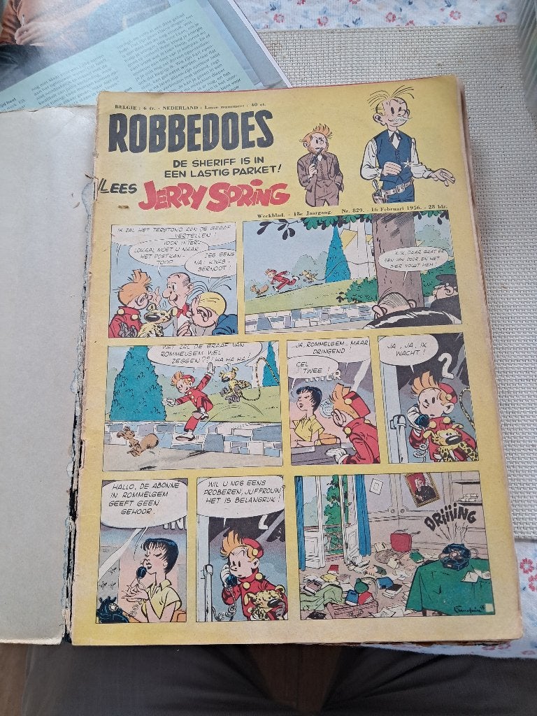 Cartonés Magazines Spirou originaux 1956, Collections, Enlèvement ou Envoi, 1940 à 1960, Journal ou Magazine