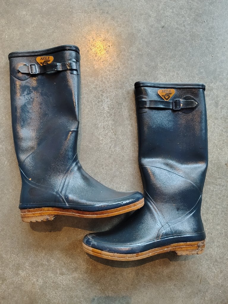 Aigle laarzen maat 37, Ophalen, Blauw, Regenlaarzen, Gedragen