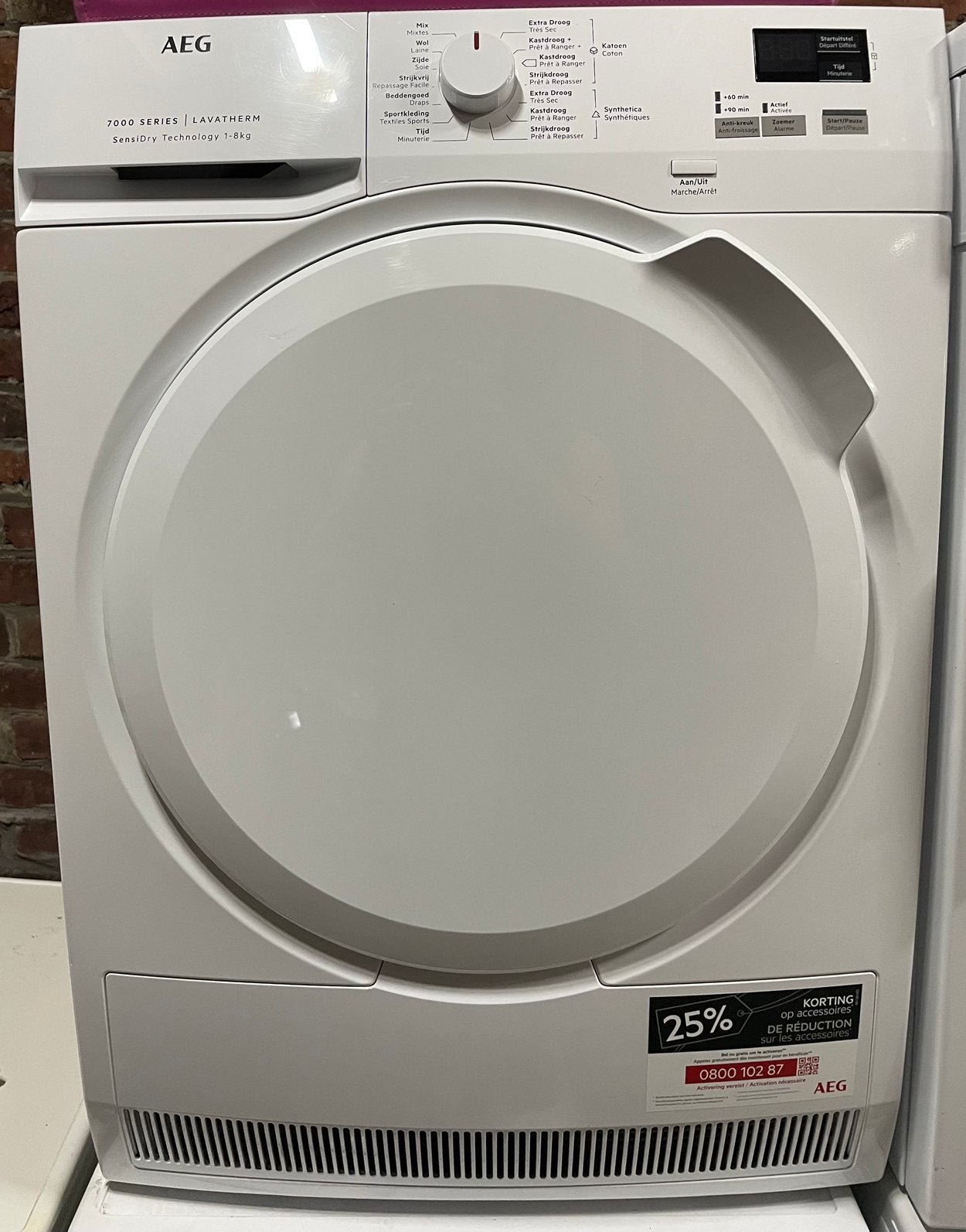 Super mooie AEG droogtrommel, Ophalen, Gebruikt, Anti-kreukfase, 8 tot 10 kg