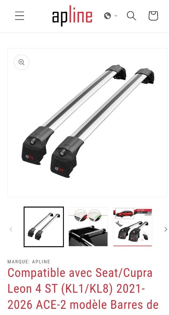 Barre de toit Seat Cupra Leon 4 ST 2021-2026, Auto-onderdelen, Sidebars, Gebruikt, Ophalen of Verzenden