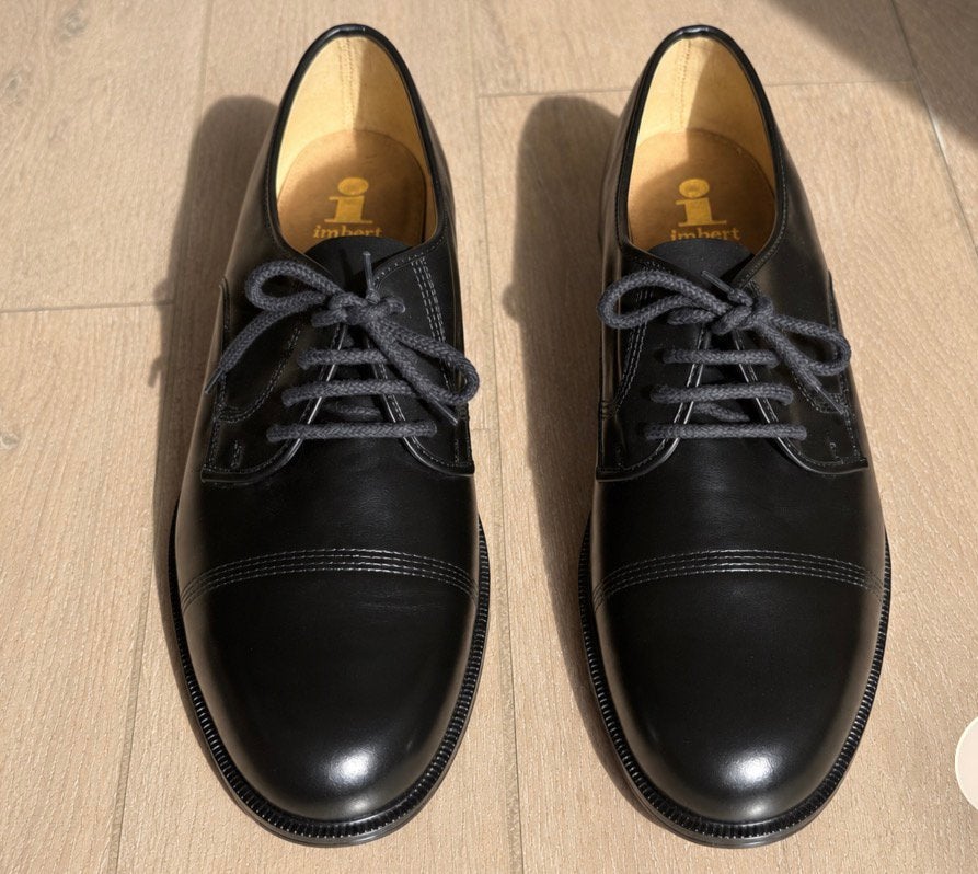 Nieuwe zwarte lederen herenschoenen Imbert – maat 46, Kleding | Heren, Ophalen, Zwart, Nieuw, Veterschoenen