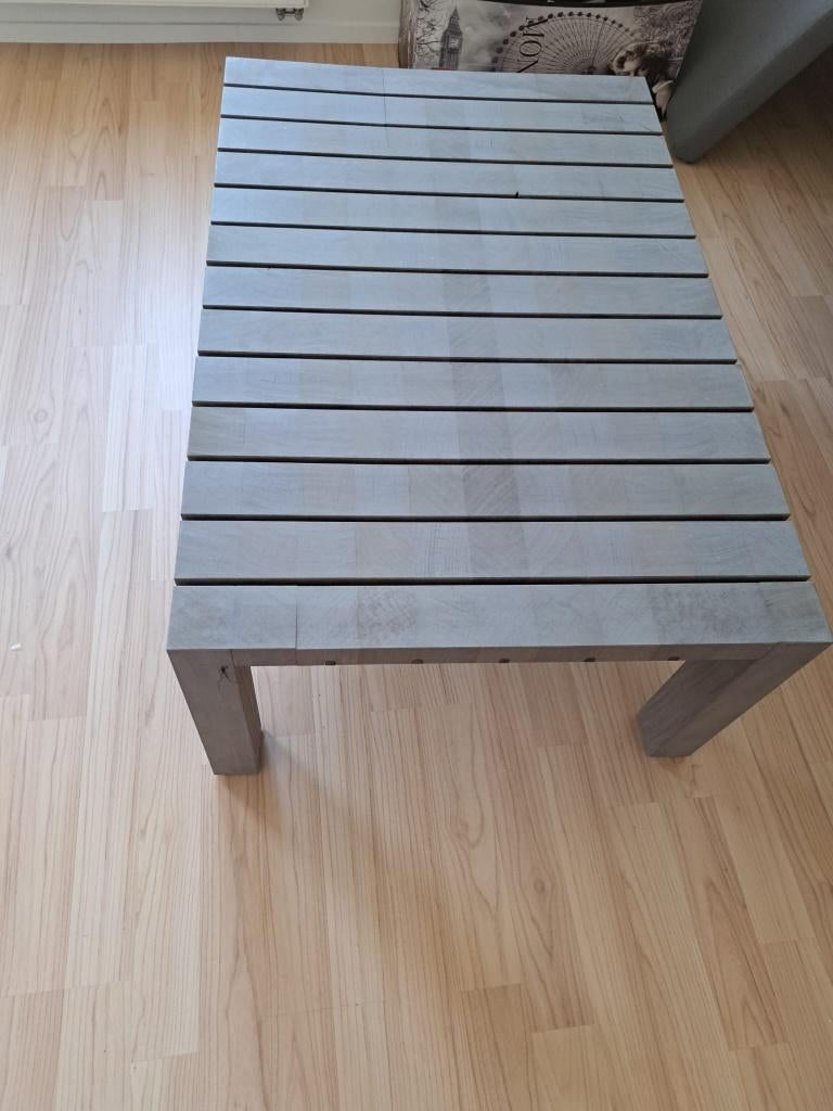 Massief afrormosiahout salontafel, 100 à 150 cm, Moins de 50 cm, Comme neuf, Enlèvement