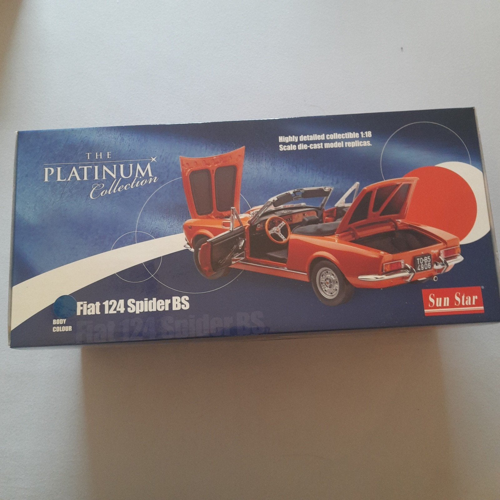 SUNSTAR PLATINUM 1:18 * FIAT 124 SPIDER B.S.*RARE*MINT*NW, Enlèvement, Neuf, Voiture, Sun Star