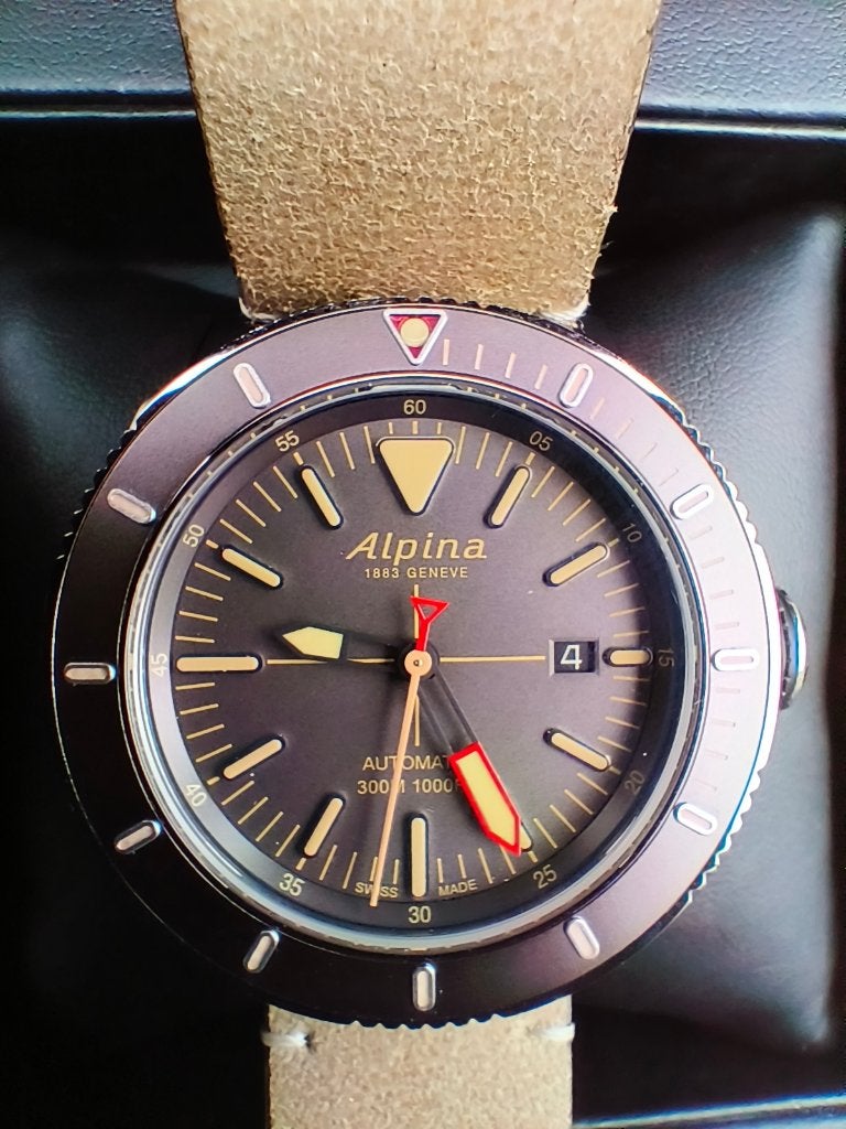 Alpina Seastrong Diver 300 Automatic, Enlèvement ou Envoi, État, Comme neuf, Gris