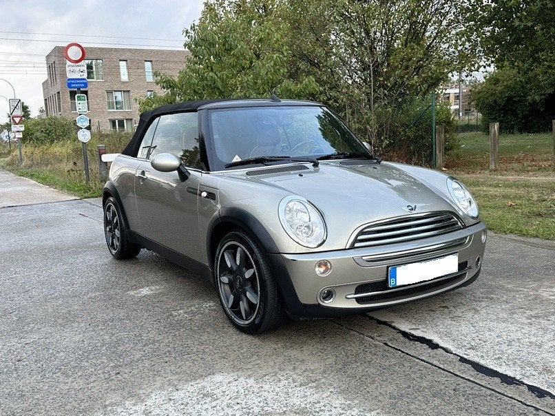 Mini Cooper Cabrio 1.6 benzine Zeer Nette Staat gekeurd, Auto's, USB, Cabriolet, 1600 cc, Leder