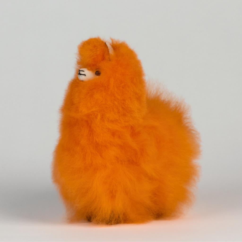 Baby Alpaka Knuffel Oranje S (15cm) handgemaakt in Peru, Verzenden, Nieuw, Overige typen