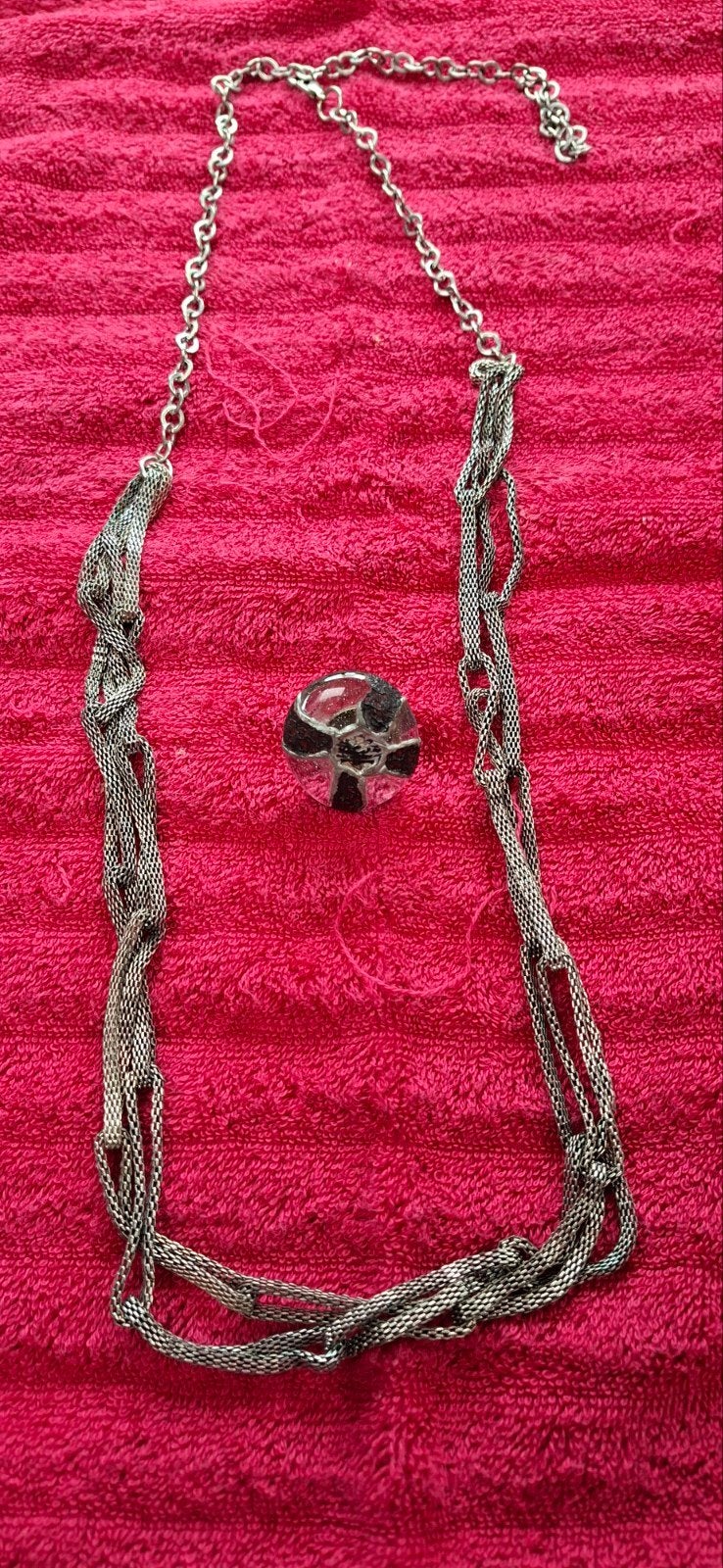 Ketting Nicki Van Kets met of zonder ring., Bijoux, Sacs & Beauté, Colliers, Enlèvement ou Envoi, Noir, Argent
