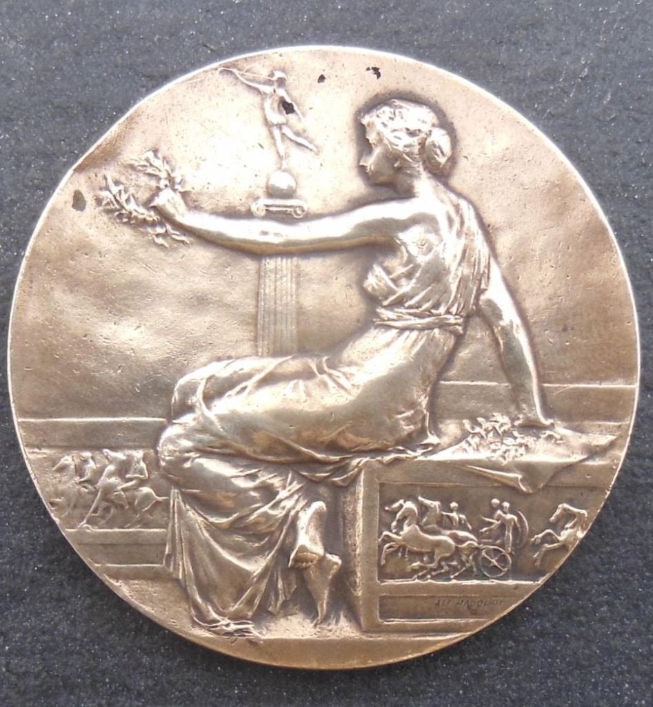 Médaille en bronze 1919 Marathon T.A.C. (Thonon les Bains), Verzenden, Brons