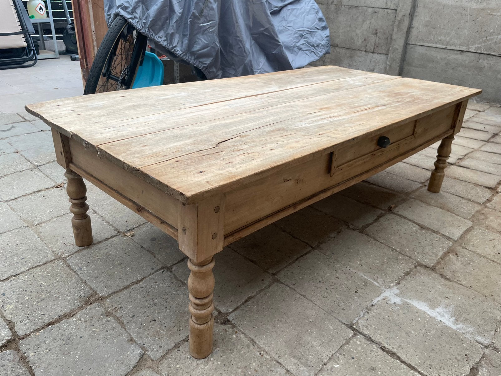 Authentieke salontafel, Huis en Inrichting, Ophalen, Gebruikt, Rechthoekig, Landelijk