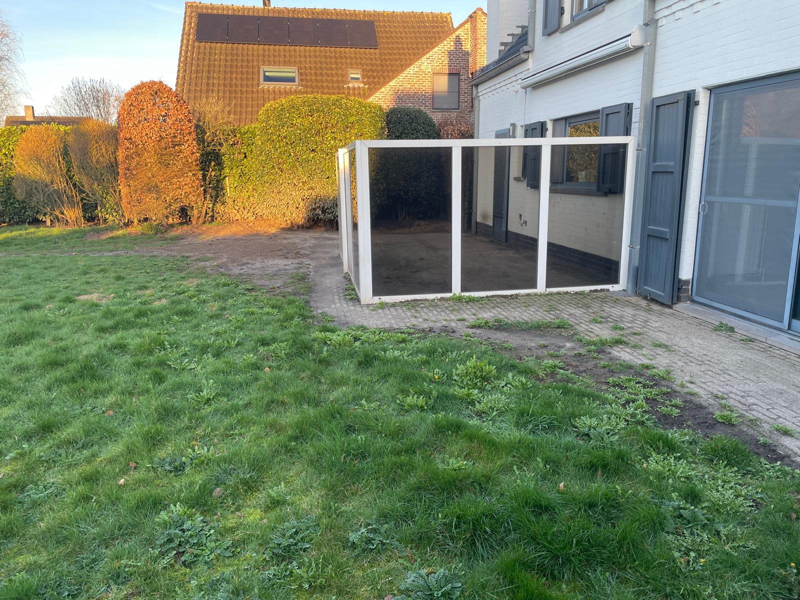 Glazen terraswand, Ophalen, Glas, 3 tot 6 meter, 1 tot 2 meter