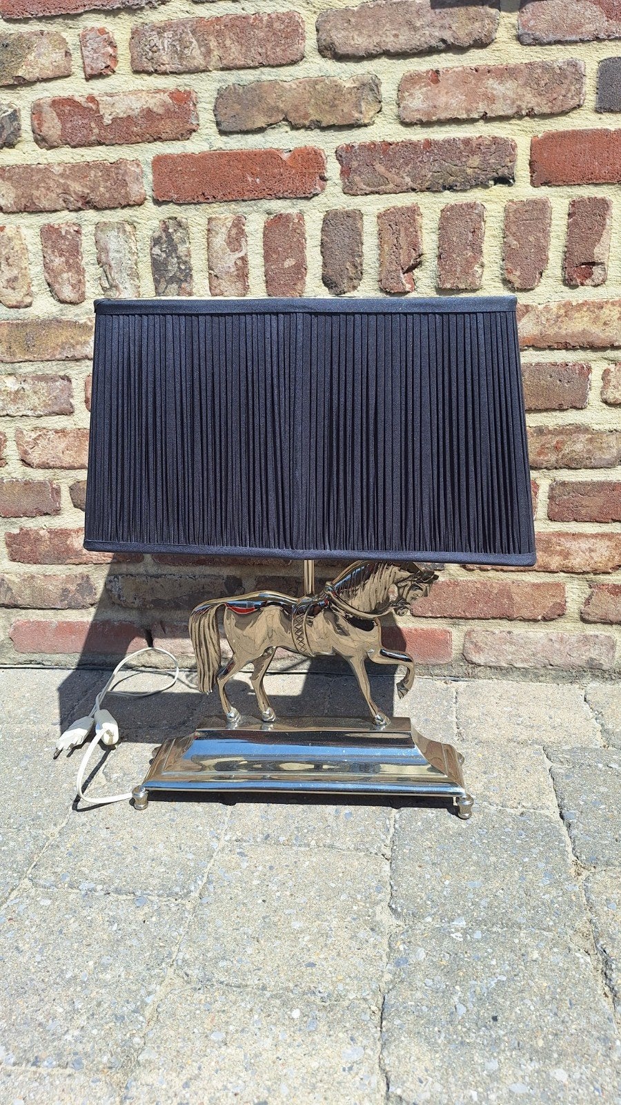 Zilverkleurige metalen tafellamp, Huis en Inrichting, Ophalen, Metaal