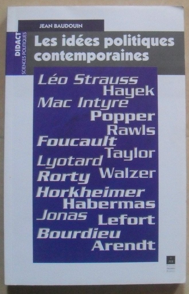 Les idées politiques contemporaines, Livres, Enlèvement ou Envoi