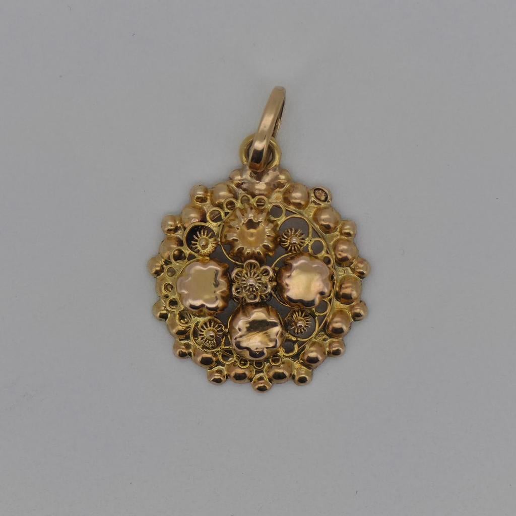 Pendentif en or 14K 585 - bouton Zeeland, Enlèvement ou Envoi, Comme neuf, Or, Or