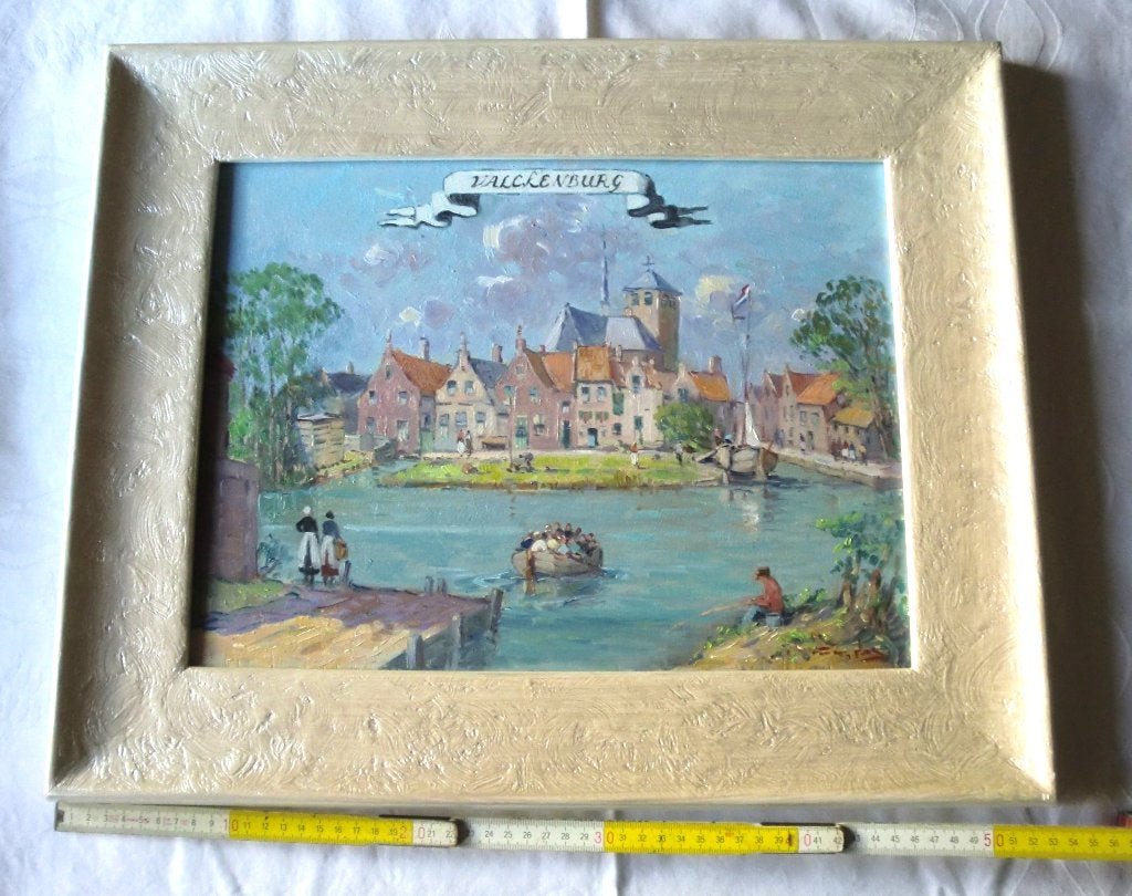 Peinture de Niek Van Der Plas., Enlèvement ou Envoi, Signé, Panneau