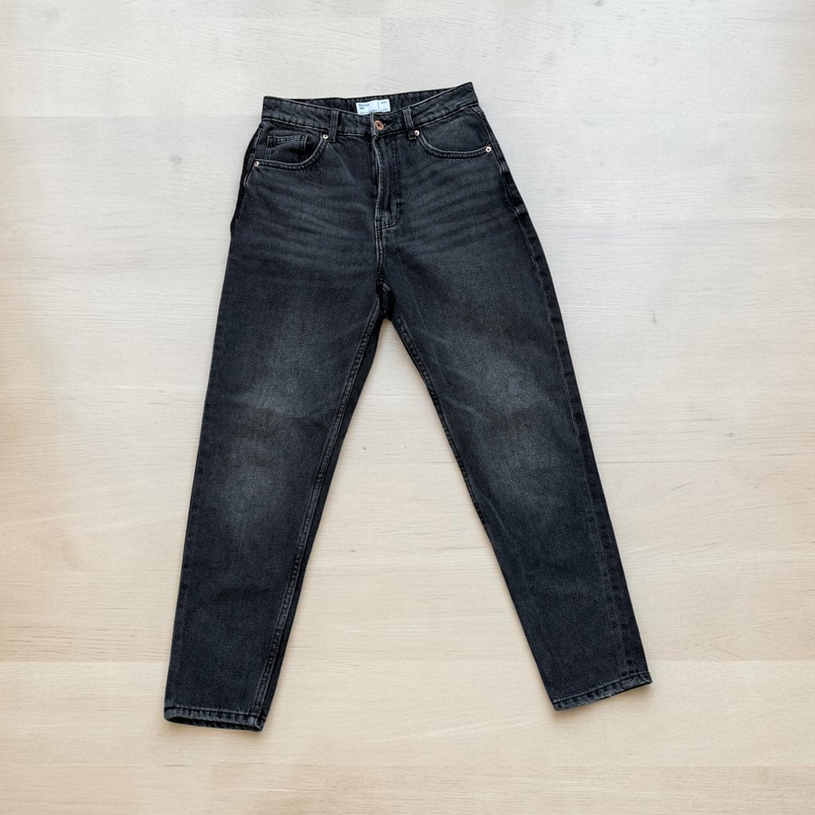 Jean Bershka noir délavé – EUR 36 – Environ 14-15 ans, Envoi, Comme neuf, Noir