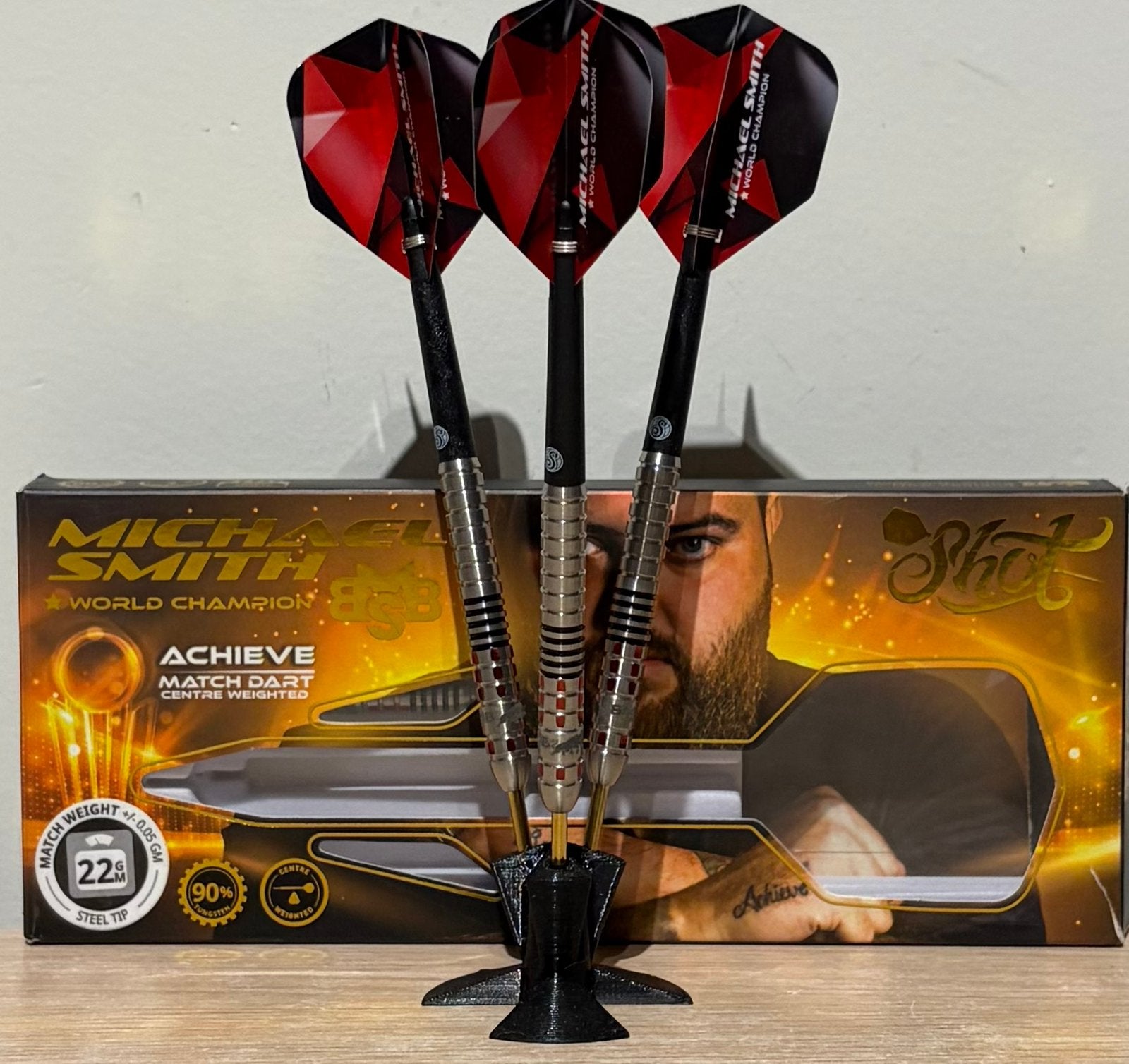 3 x Shot Michael Smith achieve 22,24,26gram, Sport en Fitness, Darts, Ophalen of Verzenden, Nieuw, Pijlen