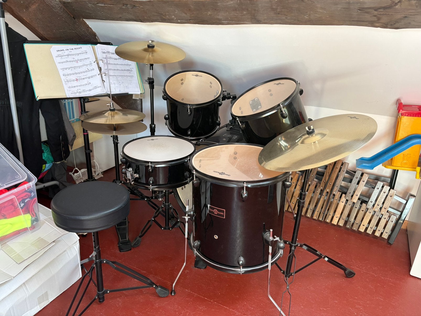 Kit de batterie et xylophone, Musique & Instruments, Enlèvement, Comme neuf