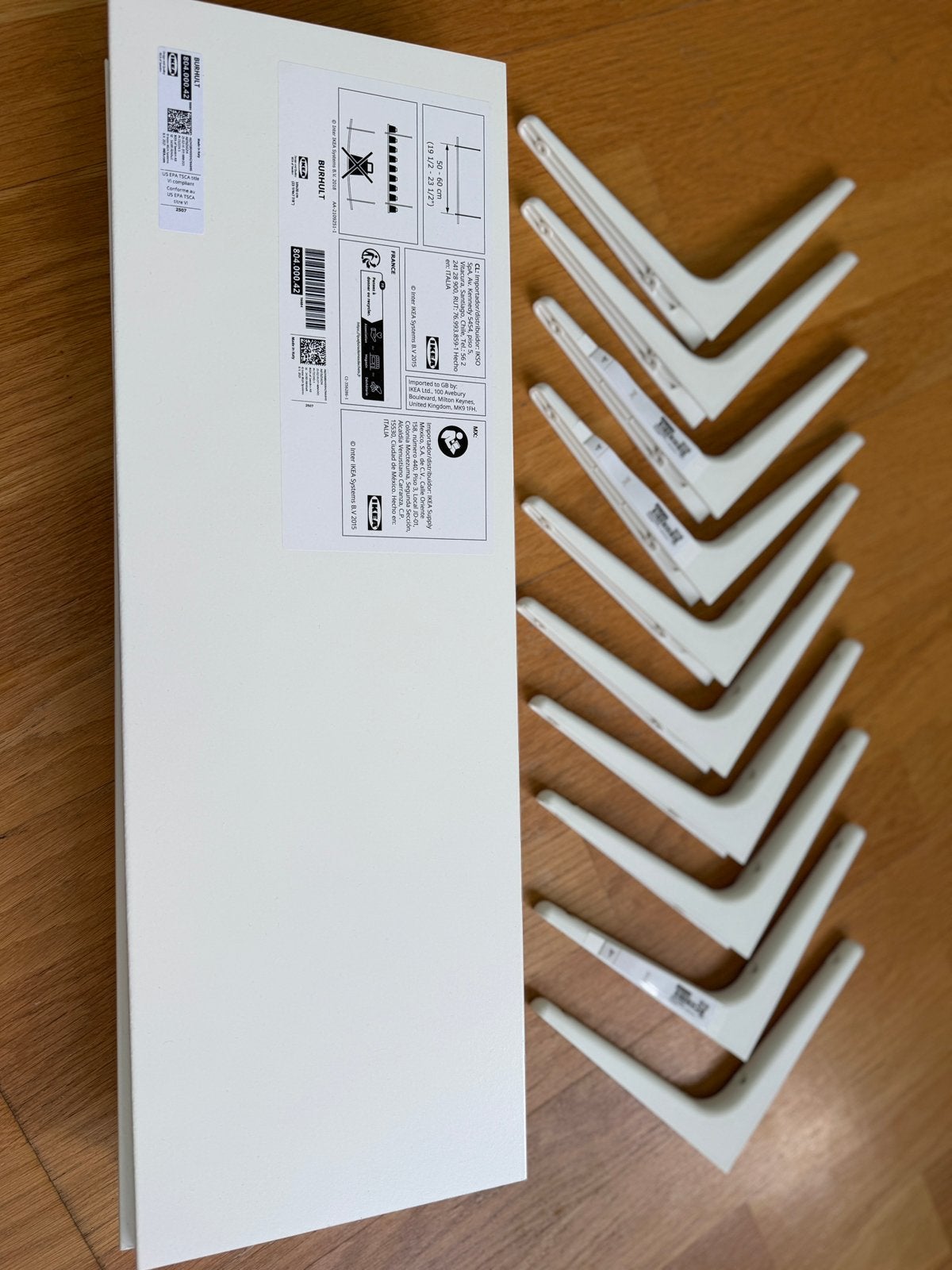 Set witte wandplanken van IKEA BURHULT met steunen, Ophalen, Gebruikt