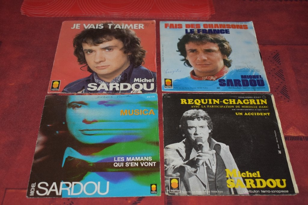 45t's van Michel SARDOU uit de jaren 60/70, Enlèvement ou Envoi, Comme neuf, Autres types