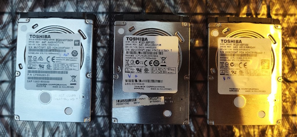 Set van 3 Toshiba harde schijven van 500 GB., Computers en Software, Harde schijven, Intern, 500Gb, Ophalen of Verzenden, Laptop