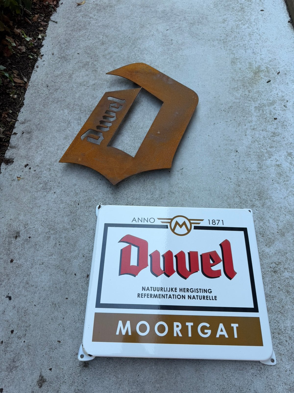 Originele Duvel reclameborden – vintage, Verzamelen, Biermerken, Ophalen, Duvel