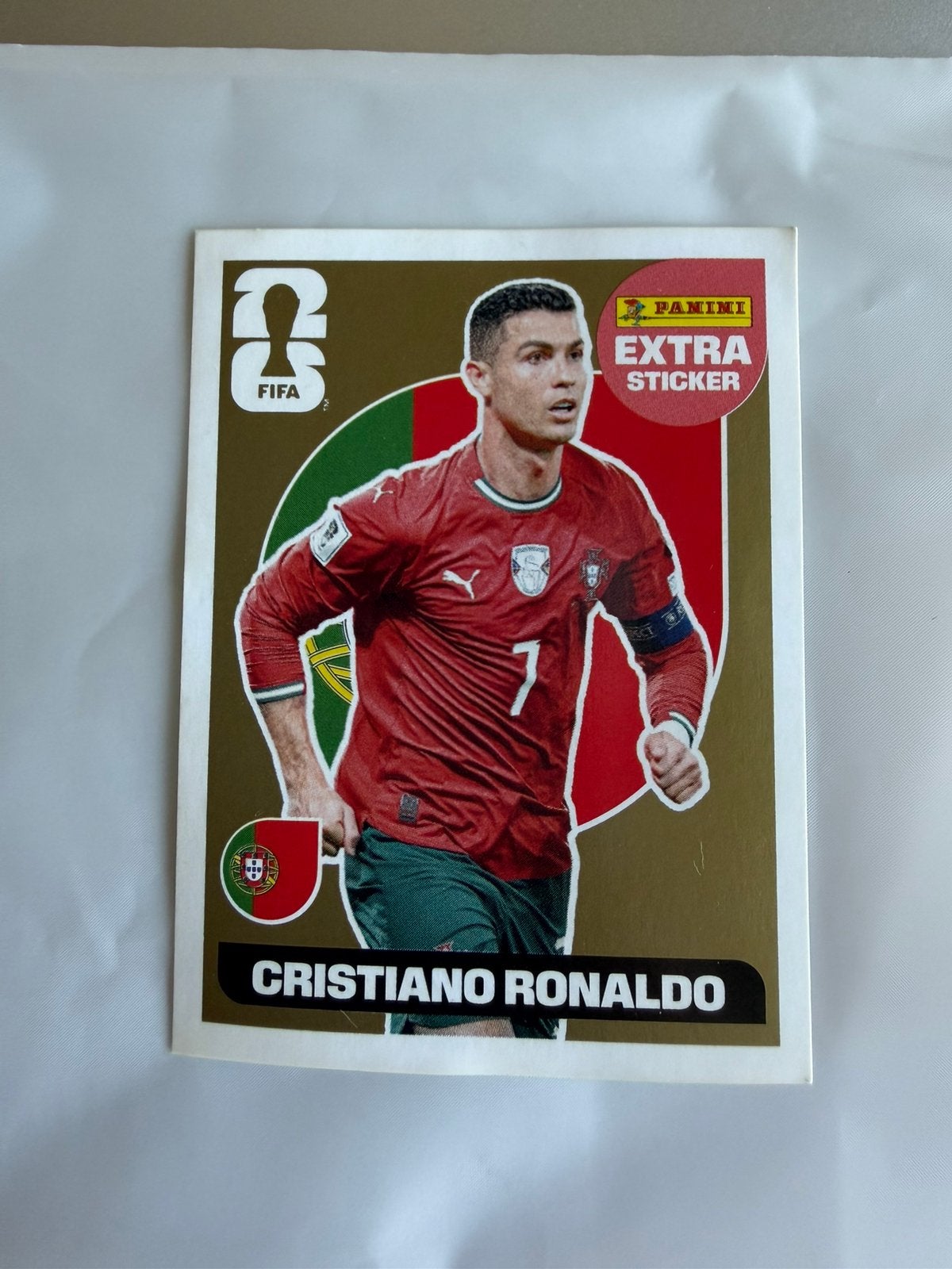 Autocollant doré extra Cristiano Ronaldo 2026, Enlèvement, Comme neuf