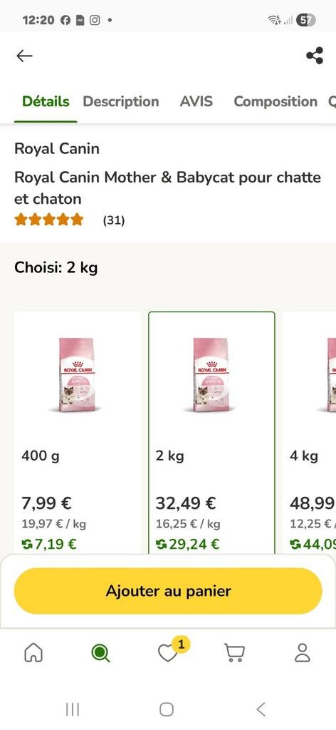 Royal canin pour chaton, Ophalen
