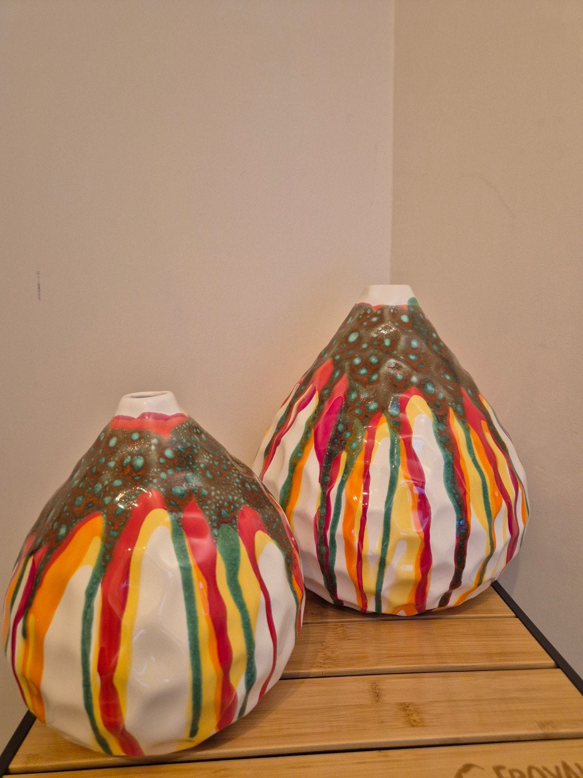 Mooie vintage  keramische vazen set Sia, Antiek en Kunst, Ophalen