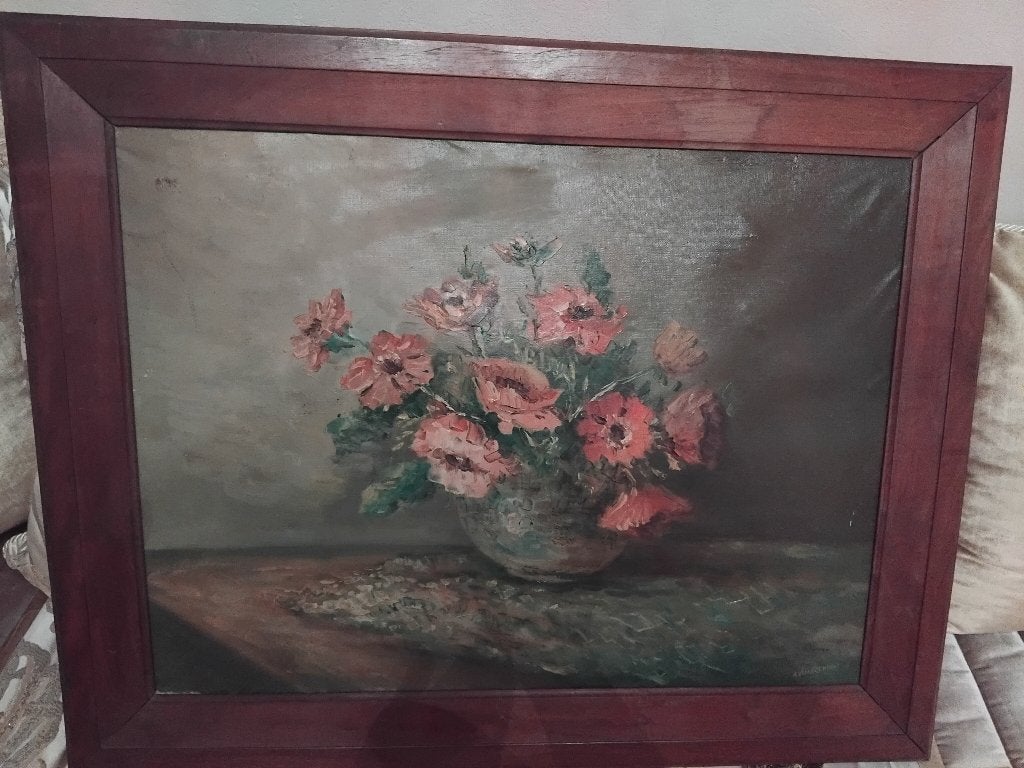 Tableau ancien, Antiquités & Art, Autres techniques, Paysage, Peint à la main, Enlèvement