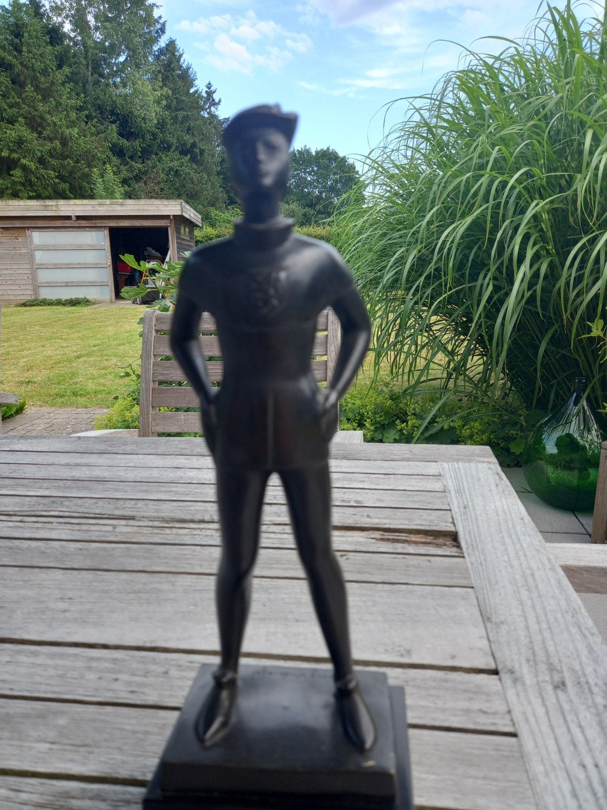 Statue en bronze de Georg Vindevogel Tijl Uilenspiegel (sign, Enlèvement ou Envoi