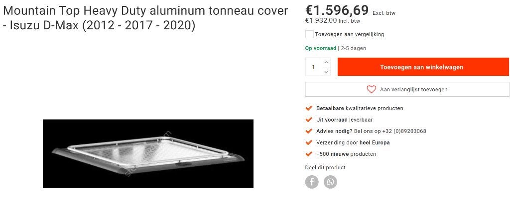 Mountaintop voor Isuzu Dmax, Auto's, Particulier, Te koop, D-Max