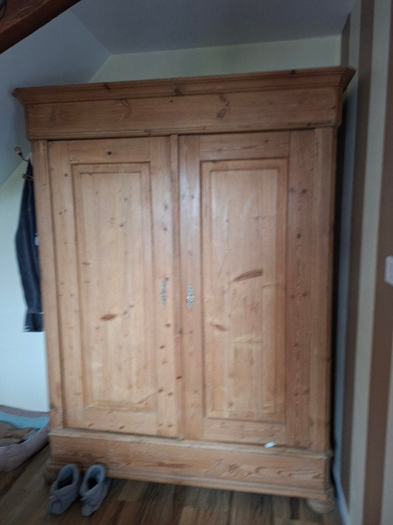garde robe et commode en pichpin, Enlèvement, Utilisé, Pin, Avec espace de penderie