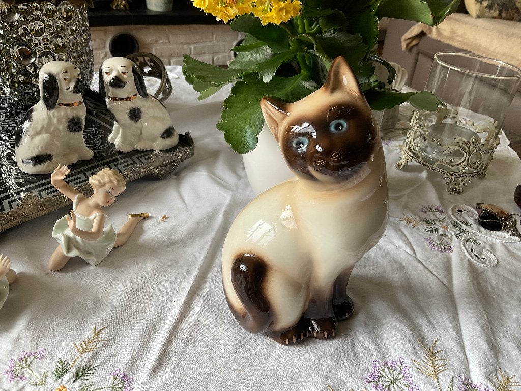 Vintage Siamese Kat, Ophalen of Verzenden