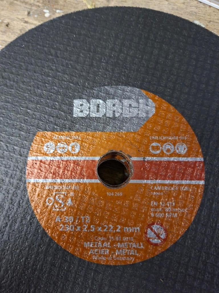 Doorslijpschijf BORGH metaal 230mm. 12stuks, Ophalen, Nieuw, Haakse handslijpmachine