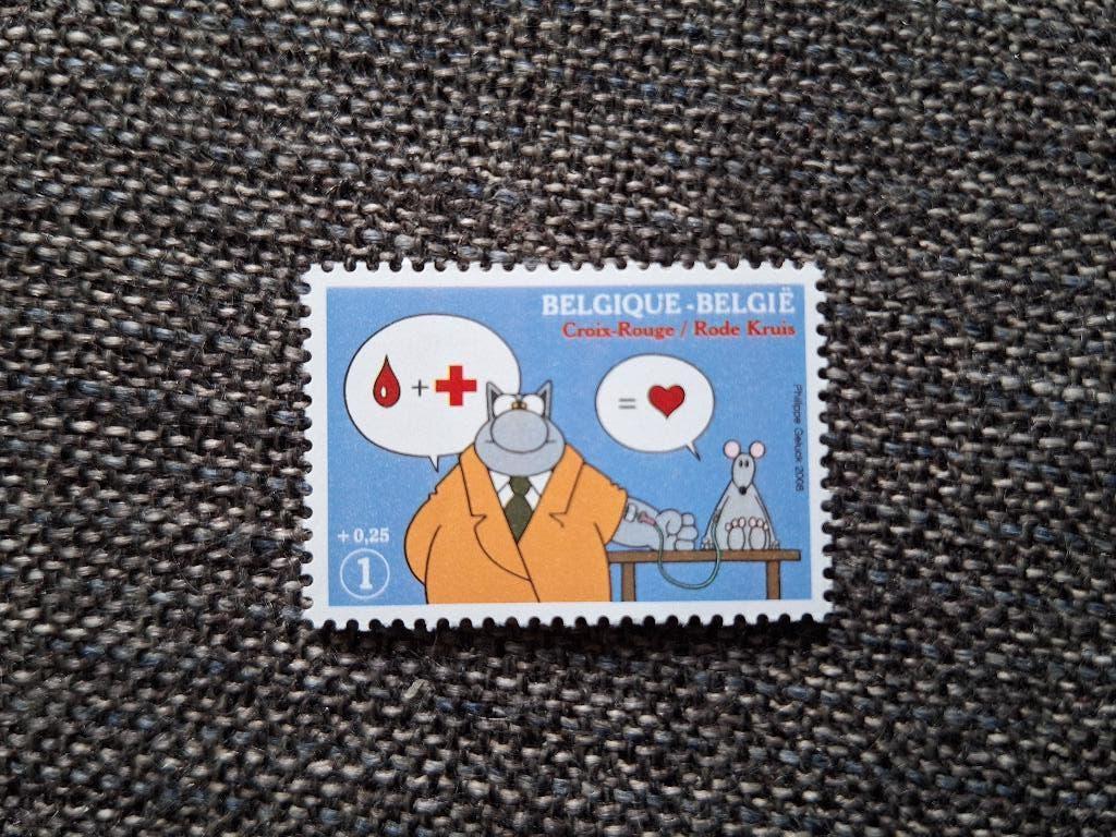 Geluck Rode Kruis De Kat - Postzegel (2008), Ophalen of Verzenden, Overige figuren, Nieuw, Gebruiksvoorwerp