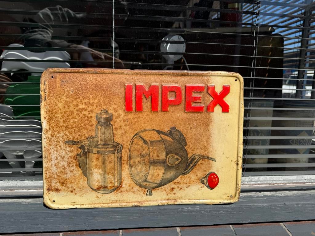 Panneau d'affichage IMPEX Kid en étain, Enlèvement ou Envoi, Utilisé, Panneau publicitaire