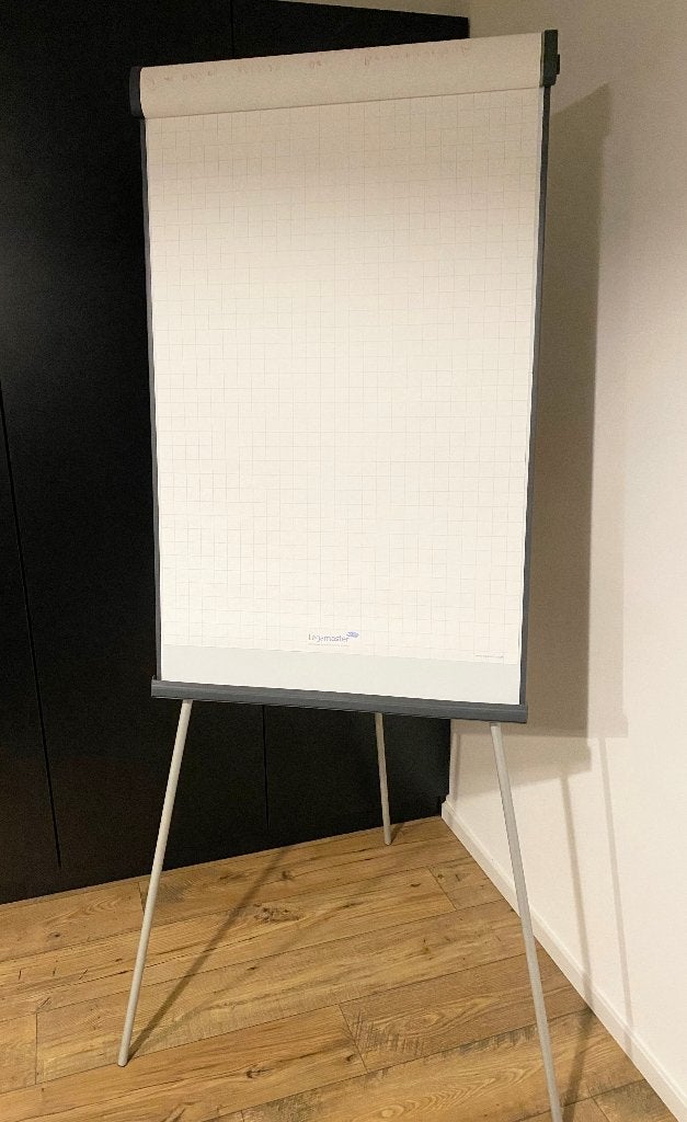 Flipover whiteboard met papier, Vergader- of Presentatieruimte, Ophalen, Gebruikt