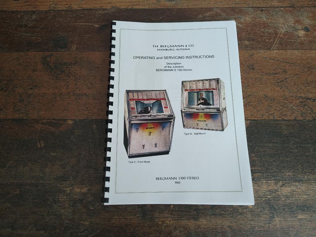 Service Manual: Bergmann S100 (1963) jukebox Nieuw !!, Verzenden