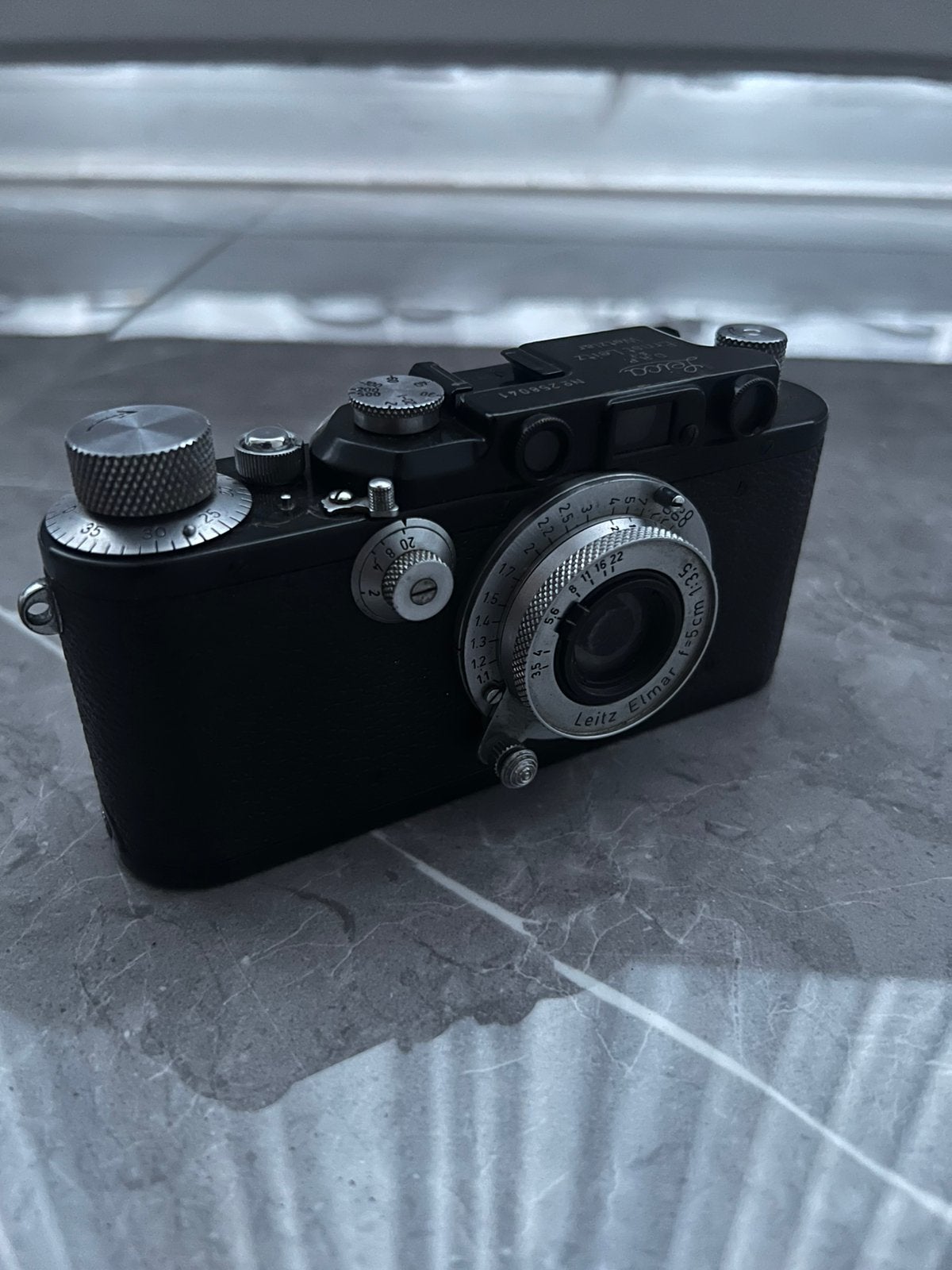Leica III Black Paint (1937) + Elmar 5cm f/3.5, TV, Hi-fi & Vidéo, Enlèvement, Utilisé, Leica