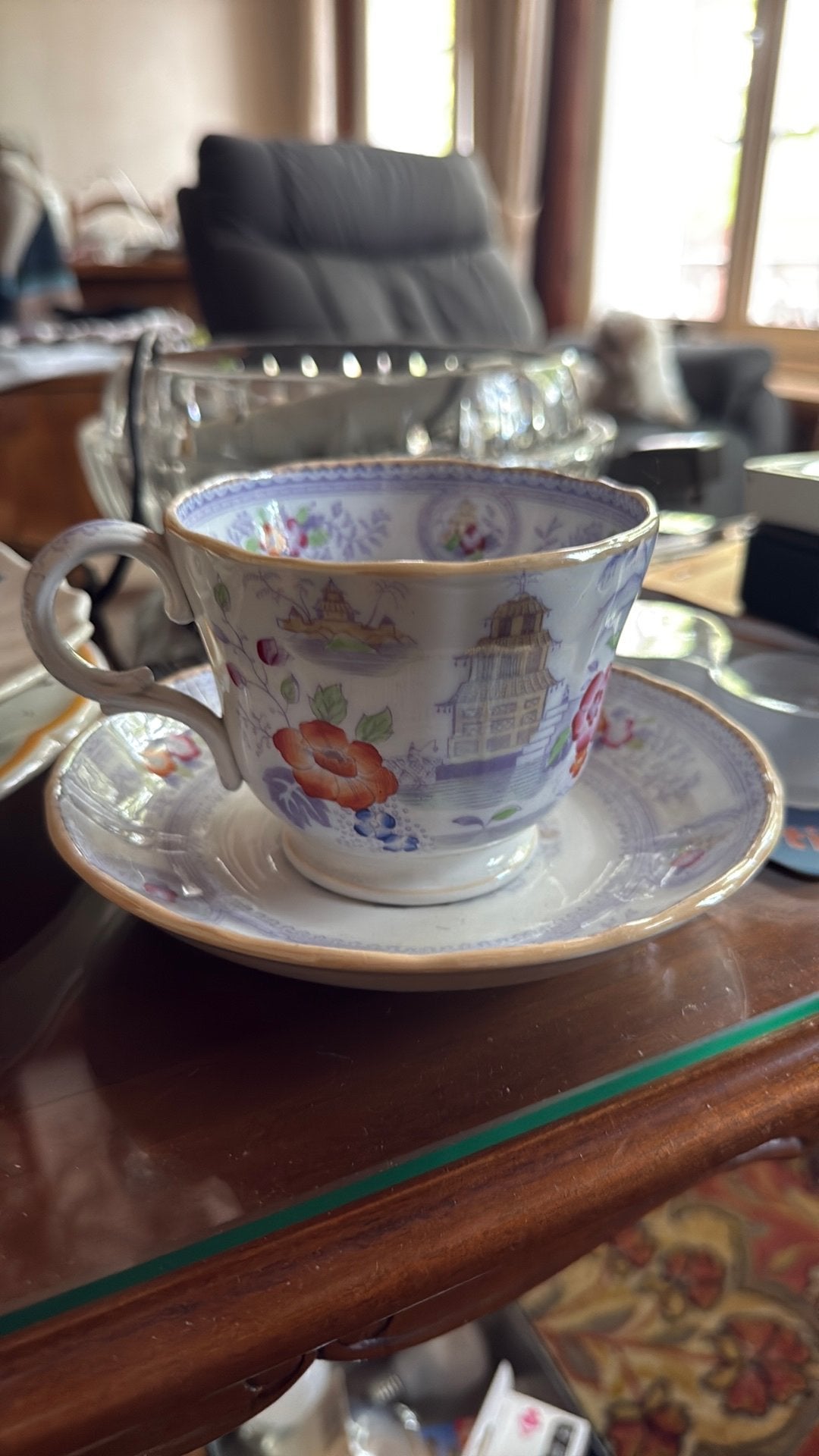 Tasse en porcelaine decor chinois, Antiquités & Art, Enlèvement