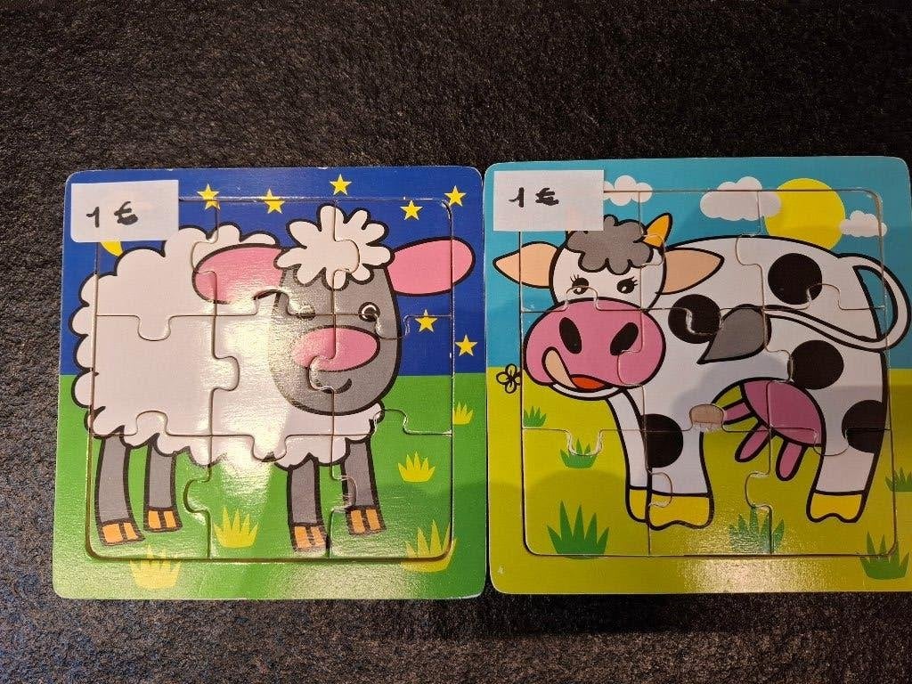 2 houten puzzels, Kinderen en Baby's, Ophalen, Gebruikt, Van hout, Minder dan 10 stukjes