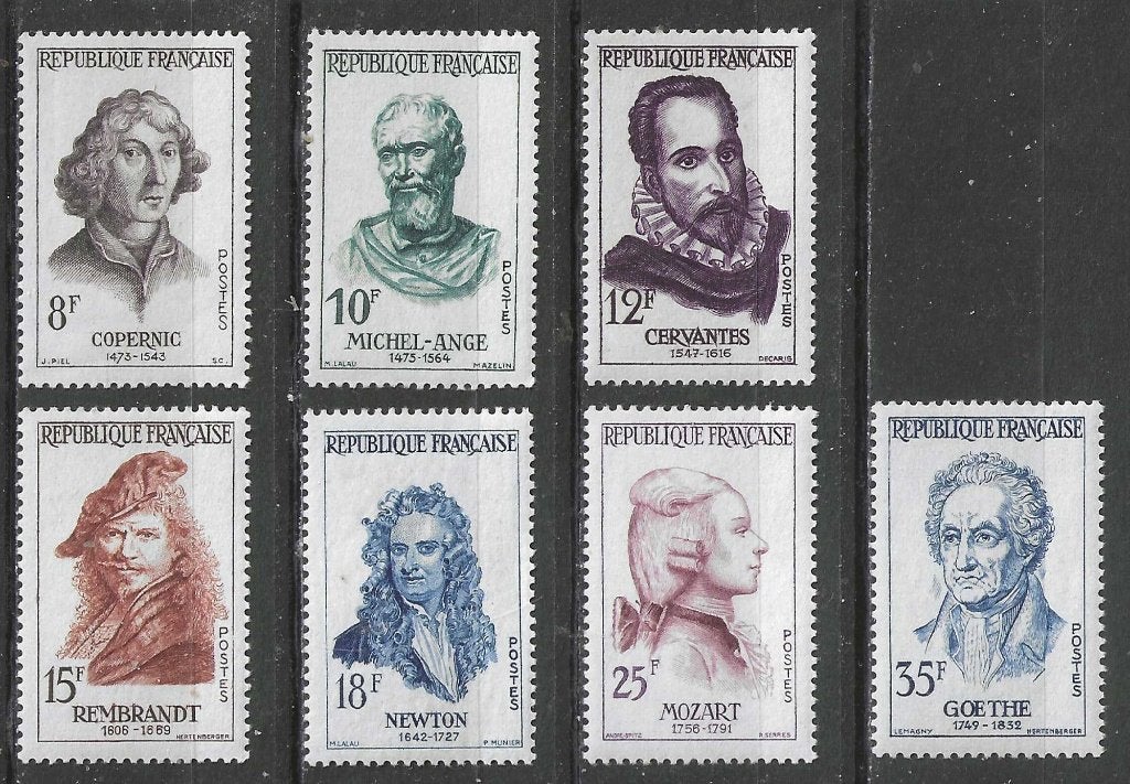 Frankrijk 1957 - Yvert 1132-1138 - Beroemdheden (PF), Postzegels en Munten, Verzenden, Postfris