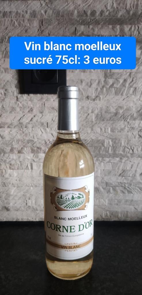 Vin blanc moelleux sucré Corne d'or 75cl, Enlèvement, Vin blanc