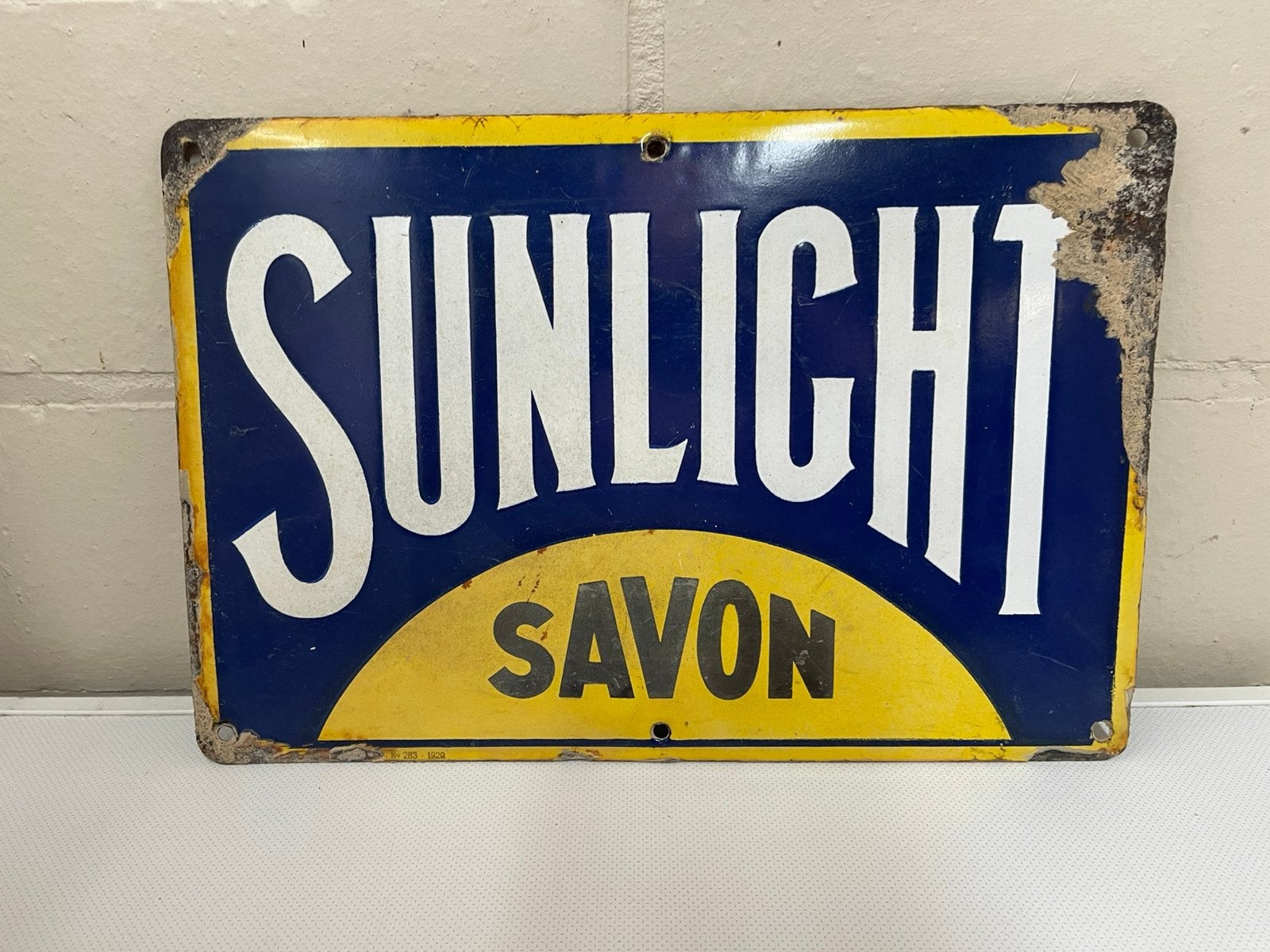 Sunlight savon emaille 1928 of 1929 (37 op 25), Collections, Enlèvement ou Envoi, Comme neuf